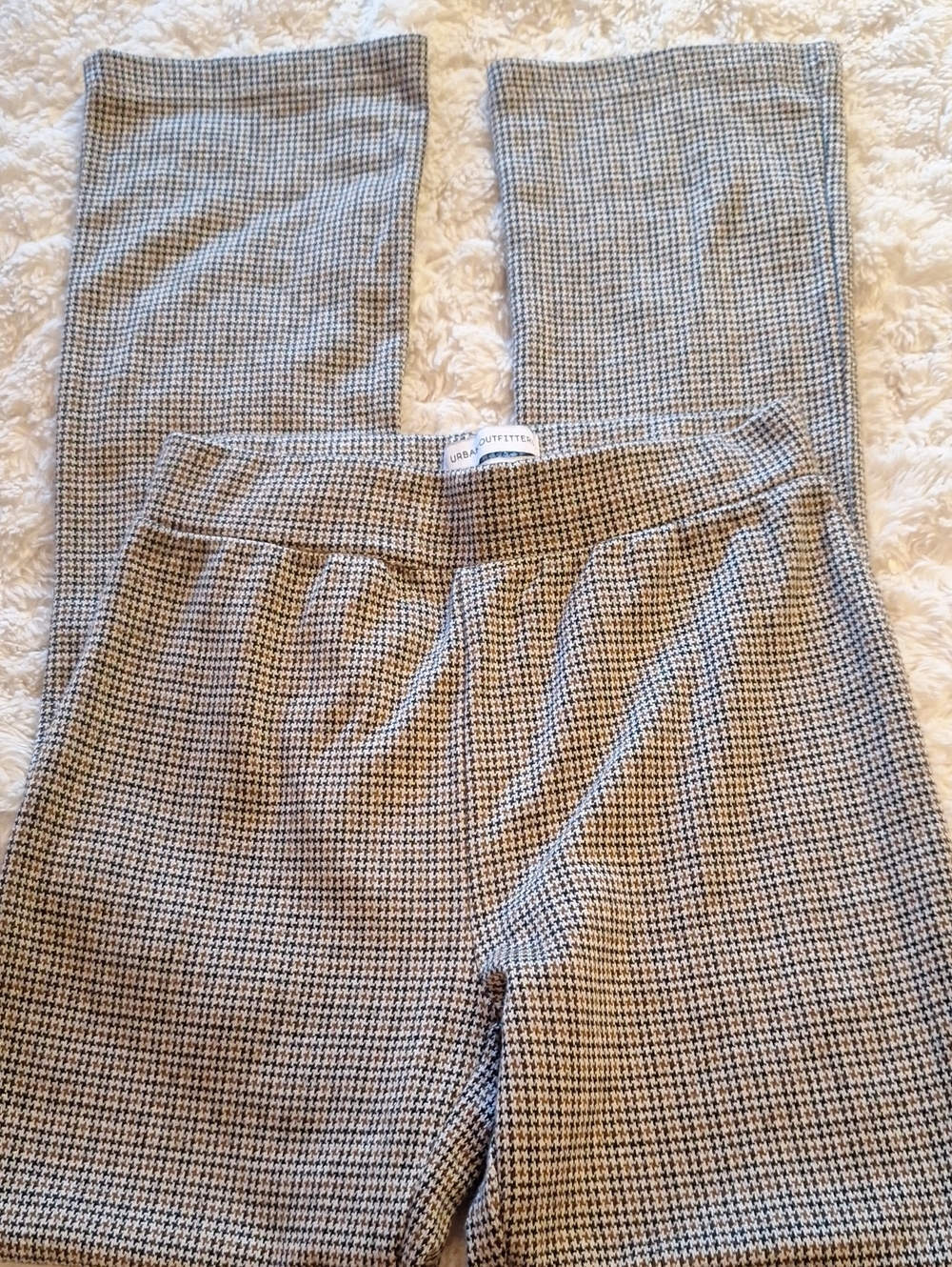 Urban Outfitters Black & White Houndstooth Wide-Leg Pants